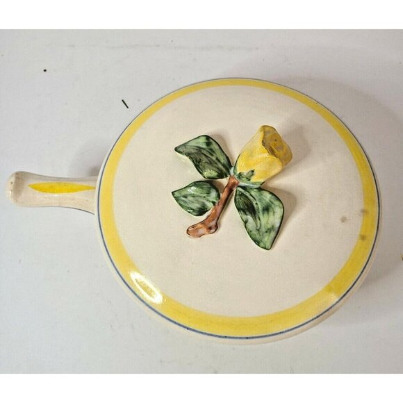 VTG Red Wing Pottery White Yellow Rose Hand Painted Ceramic Soup Tureen Lidded - Picture 1 of 10